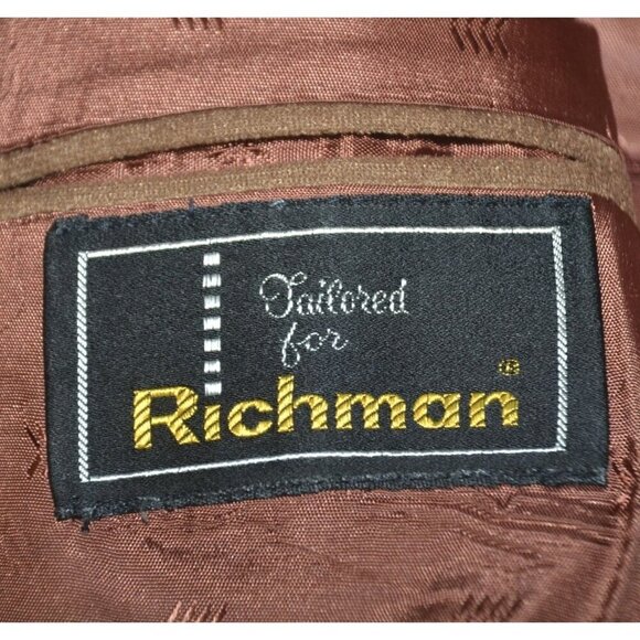 Vintage Richman Brother's Men's 42R Brown Blazer Jacket Western Union USA - Picture 10 of 11